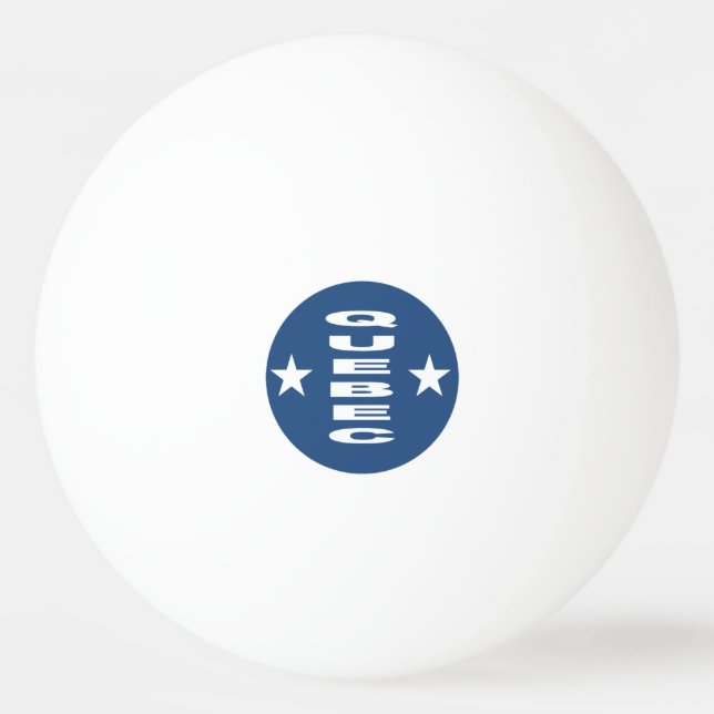 3 estrellas DESIGN QUEBEC bola de ping-pong blanco (Anverso)