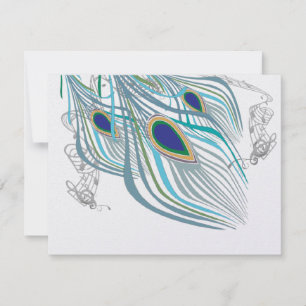 3 Feathers Peacock Aves Boda Tarjeta de Respuesta