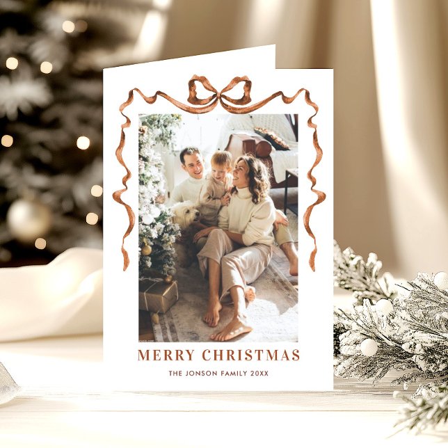3 Festividad de la foto Feliz Navidad Boho Bow Rib (Subido por el creador)