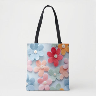3 Flores Dimensionales Bolsa Tote