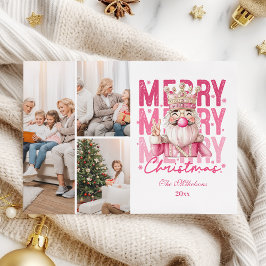 3 Foto Antiguo Cascanueces Rosa Navidad