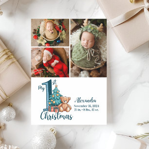 3 Foto Blue Teddy Baby Primer Navidad