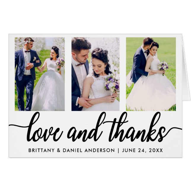 3 Foto Boda Amor y gracias doblado (Anverso (Horizontal))