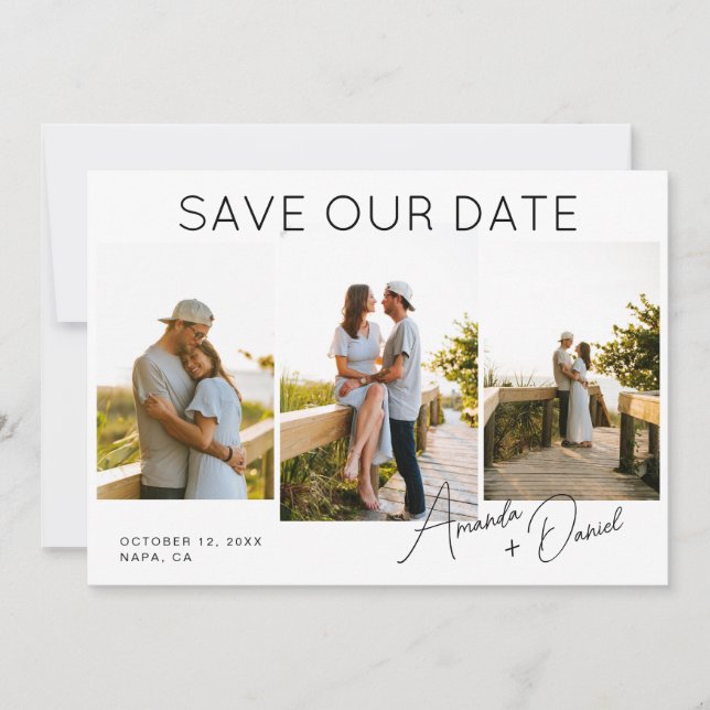 3 Foto Código QR Boda Guardar la tarjeta de fecha (Anverso)
