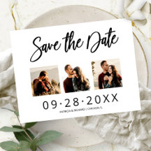 3 Foto Collage Boda Guardar La Fecha 