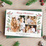 3 Foto Feliz Navidad Holly Berry Gold Confetti<br><div class="desc">Envíe sus deseos/mensajes a sus Navidades con estas tarjetas de fotos botánicas Mistletoe que incluyen Floral acuática y bayas con un pequeño contenedor de oro para destacar su mensaje de bienvenida. (1) Para una mayor personalización, haga clic en el enlace "personalizar adicional" y utilice nuestra herramienta de diseño para modificar...</div>