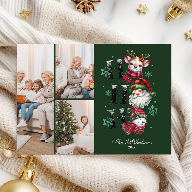 3 Foto Gingham Retro Santa & Amigos Navidad (Subido por el creador)