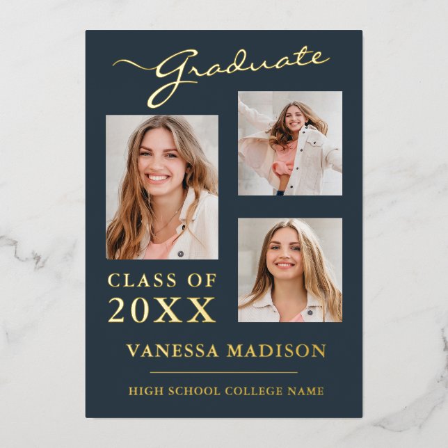 3 Foto Invitación de escritura moderna con un guió (Anverso)