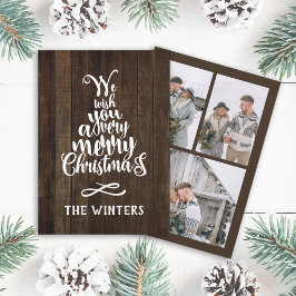 3 Foto Letrero De Madera Rústica De Navidad Árbol