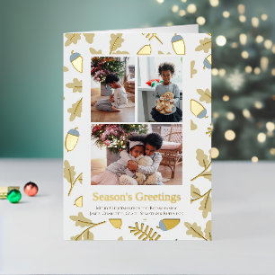 3 Fotos Acorn Pattern Seasons Greetings