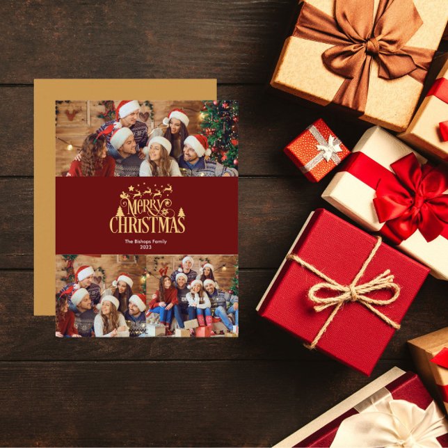 3 fotos de navidad moderna en saludo de oro (Subido por el creador)