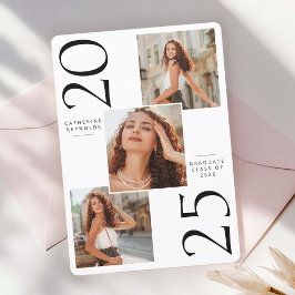 3 fotos Invitación moderna de graduación