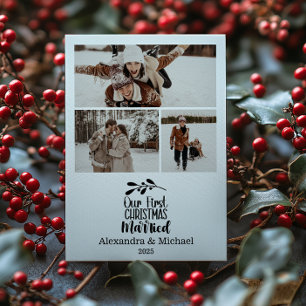 3 Fotos Minimalista Nuestro Primer Navidad Casados