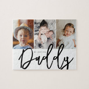 3 fotos personalizadas te amamos papá rompecabezas