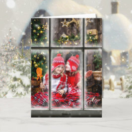 3 Fotos Ventana Snowflake Overlay Feliz Navidad