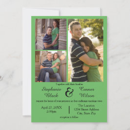 3 fotos verdes - Invitación a la boda