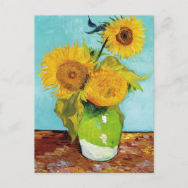 3 girasoles en un jarrón por Van Gogh Tarjeta post