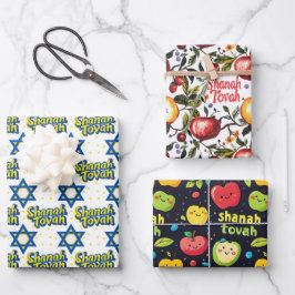 3 Hojas de envoltura de Shanah Tovah
