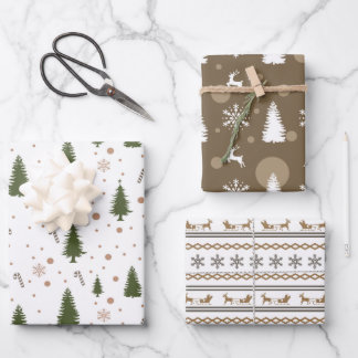 3 Hojas De Navidades Tema Papel De Envoltura