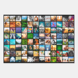 3 hojas de papel de envolvimiento negro cuadrado d