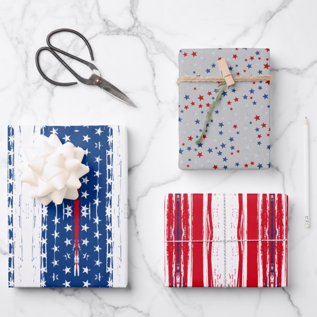 3 Hojas de papel envueltas estilo americano Bonito (Anverso)