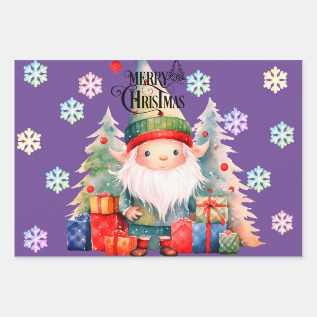 3 hojas Navidades envolver papel diferentes Temas (Anverso 3)