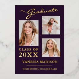 3 Invitación de escritura púrpura de escritura mod