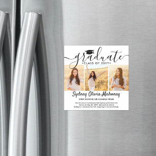 3 Invitación de graduación magnética de Photo Squa