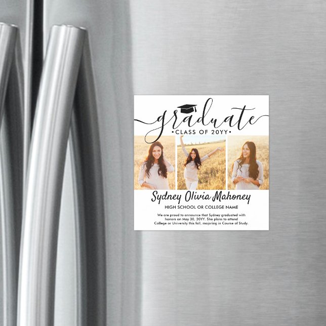 3 Invitación de graduación magnética de Photo Squa (Subido por el creador)