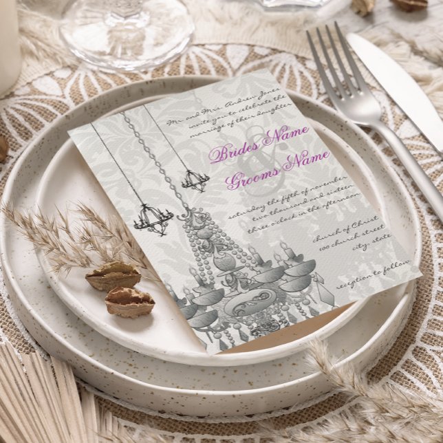 3 Invitación de matrimonio Damask de lámparas de a (Subido por el creador)