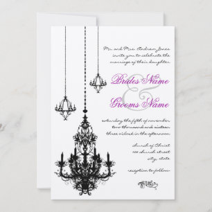 3 Invitaciones de boda con candelabros negros