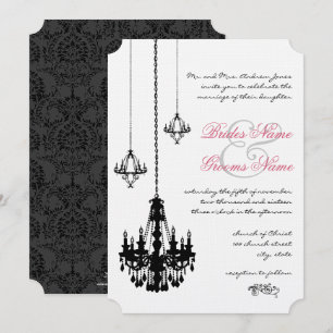 3 Invitaciones de boda con candelabros negros