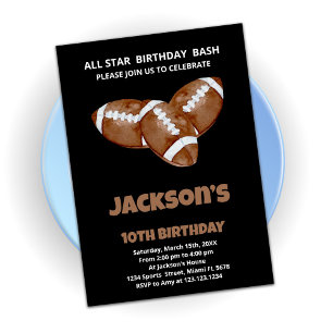 3 invitaciones de cumpleaños al fútbol de Black Br