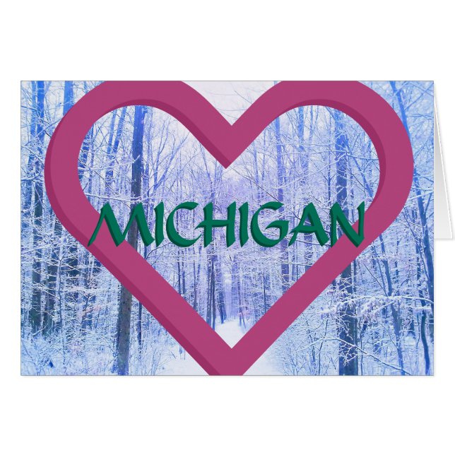3 MADERA DE INVIERNO DEL CORAZÓN MICHIGAN (Anverso (Horizontal))