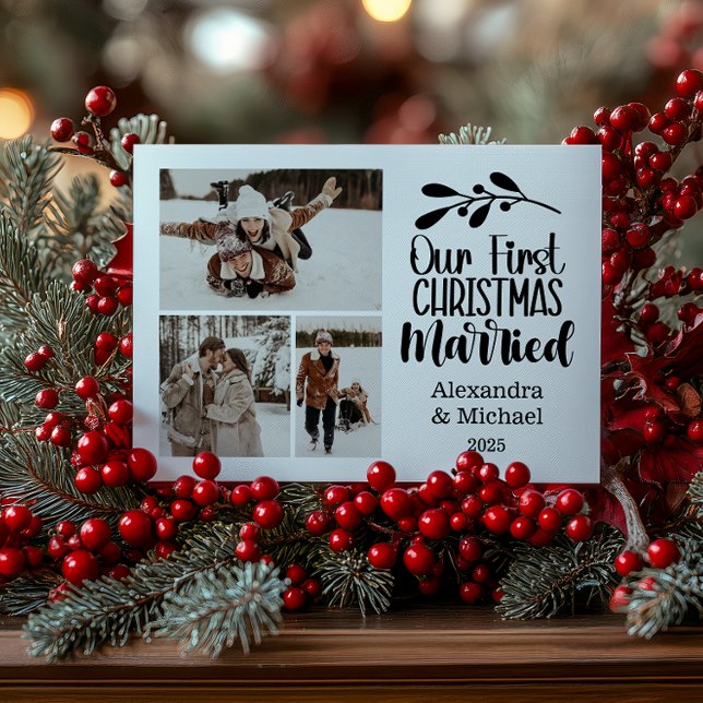 3 Minimista fotográfico Nuestra Primera Navidad Ca (Subido por el creador)