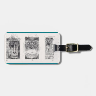 3 Monos Etiqueta de equipaje del año nuevo chino 2