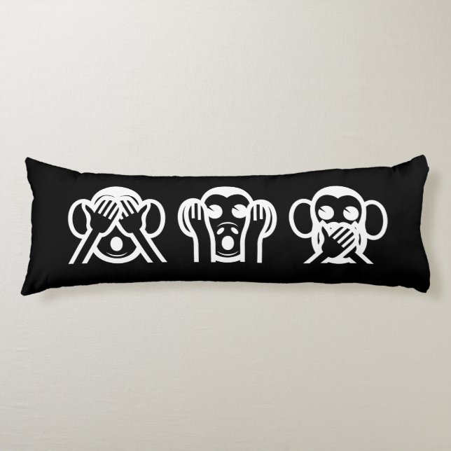 3 monos sabios Emoji almohada del cuerpo (Anverso)