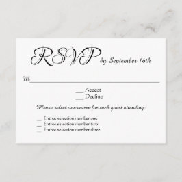 3 Opciones de menú Entree Boda Respuesta RSVP