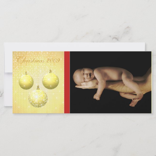 3 Ornamentos de Navidad dorados con tarjetas para  (Anverso)