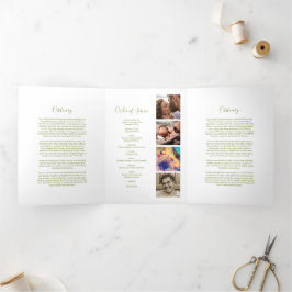 3 páginas Orden funeral de servicio | Programa Mem