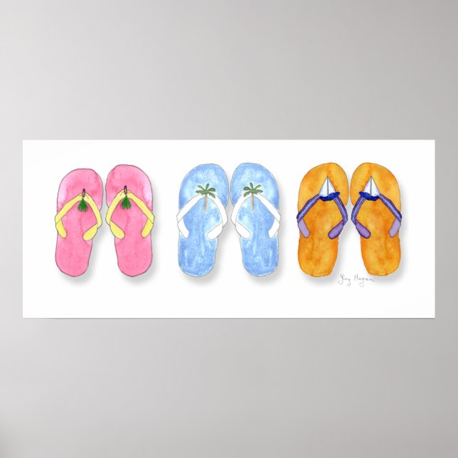 3 Pairs of Flip-Flops Posters & Prints (Frente)