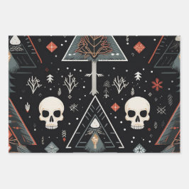 3 pc. Papel de ajuste de árbol y cráneo