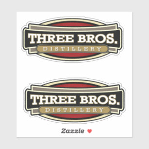 3 Pegatinas de destilería de Bros