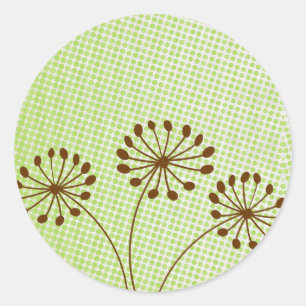 3 Pegatinas de Flor de Diente de León Marrón de Ot