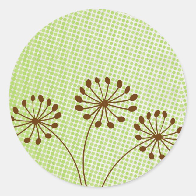 3 Pegatinas de flores de otoño de diente de león m (Anverso)