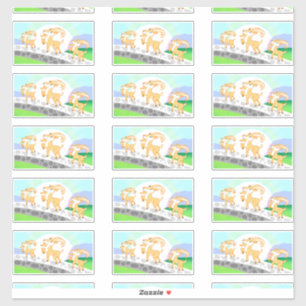 3 pegatinas rudos del contorno de la cabra de
