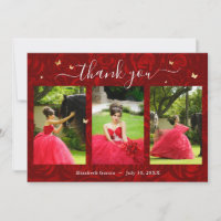 3 Plantilla de Foto Elegante Quinceañera Dorado y