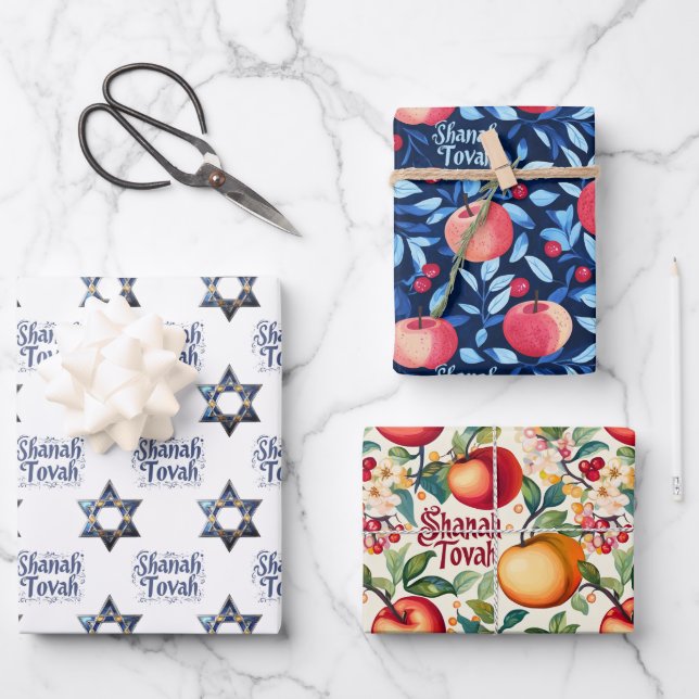 3 Shanah Tovah envoltura g hojas (Anverso)