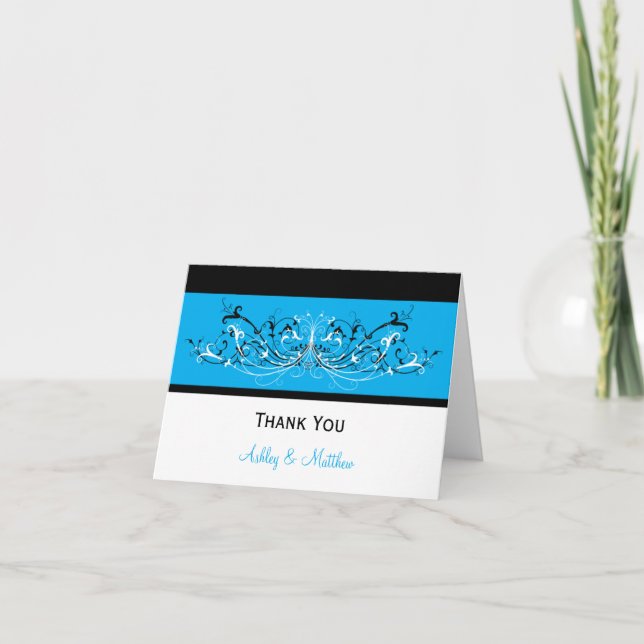 #3 Tarjeta de agradecimiento con remolinos azules, (Anverso)