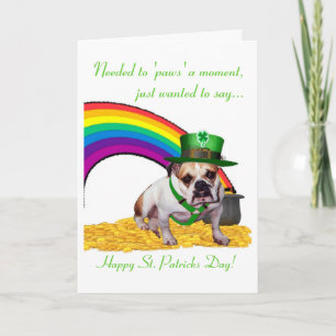 3. Tarjeta del día del St. Patricks del bulldog